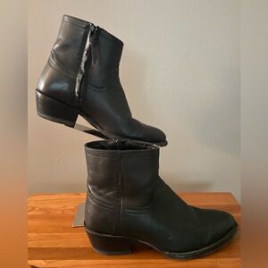 Tecovas Black Leather Ankle Booties